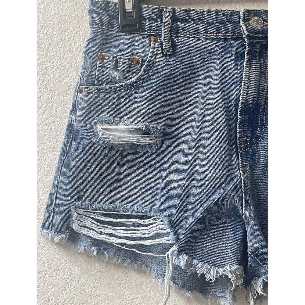 LOVE TREE DENIM JEAN SHORTS SIZE M FRAYED DISTRESSED (see pics for measurements) - Picture 2 of 10
